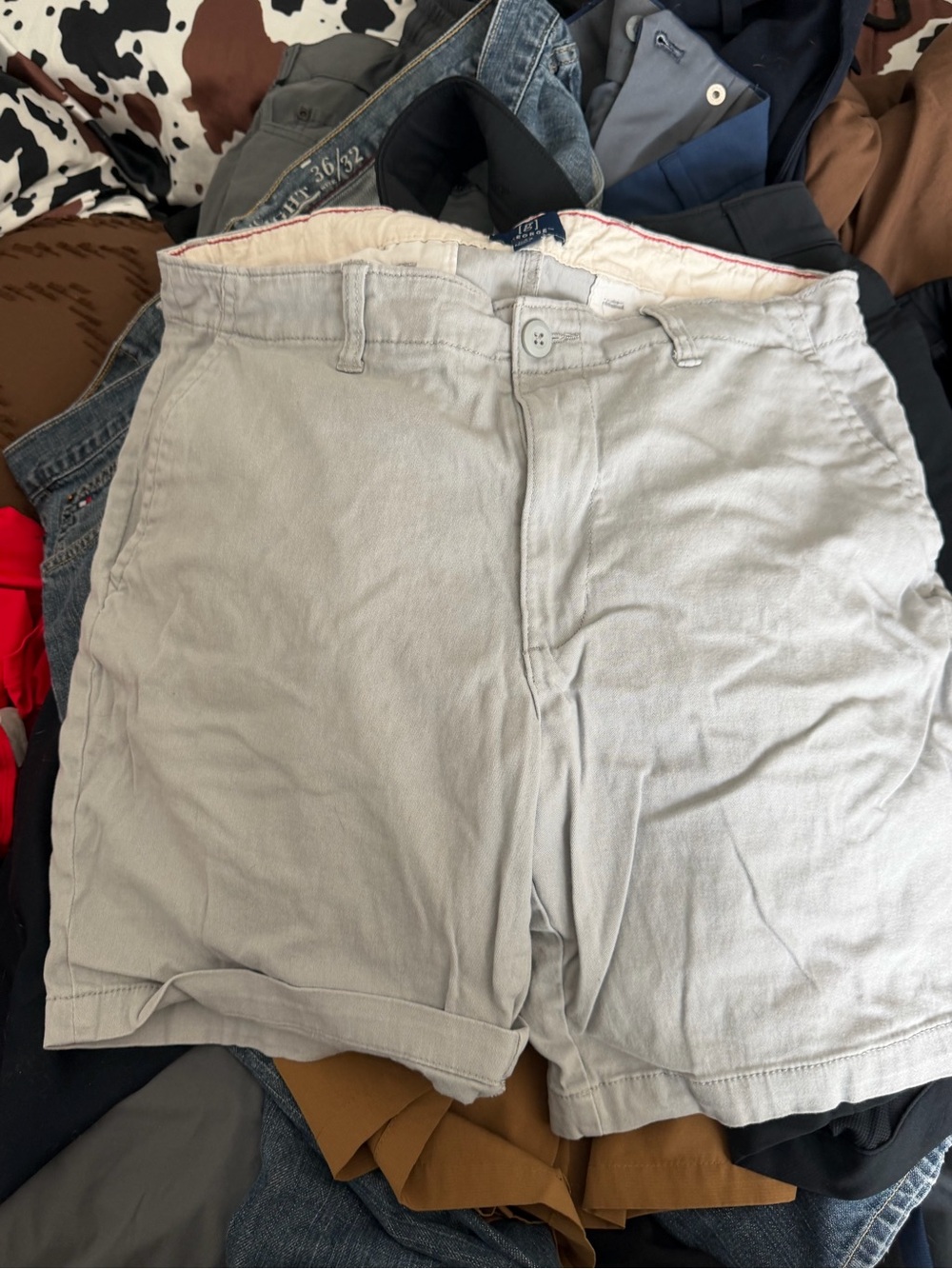 George Light Gray Men's Flat Front Cotton Shorts